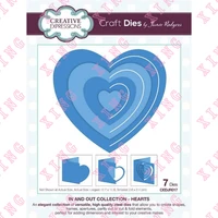 2022 new decoration embossing metal cutting dies in and out collection hearts craft die diy greeting card handmade reusable mold