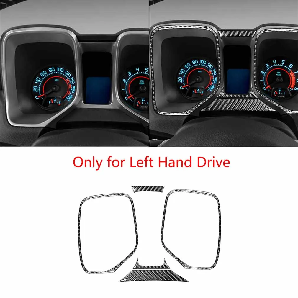 

5x For Chevrolet Camaro 2010-15 Instrument Interior Carbon Fiber Sticker Trim