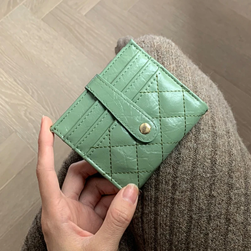 Fashion Women Wallets Leather Female Purse Mini Hasp Solid Multi-Cards Holder Coin Short Wallets Slim Small Wallet Zipper Hasp
