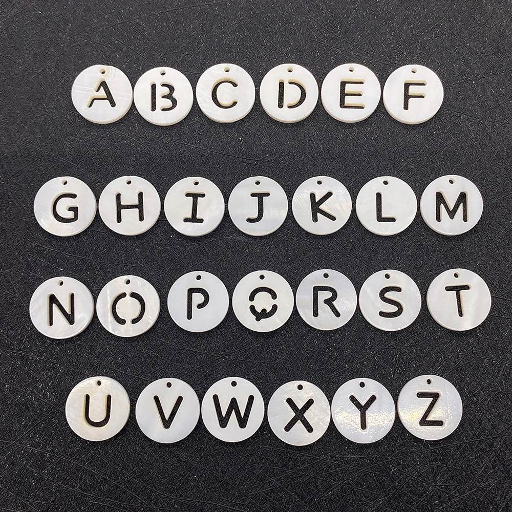 

10pcs Natural Freshwater Shell Bead A-Z Letter Charms for DIY Jewelry Making Bracelet Necklace Earrings Shell Charms Accessories