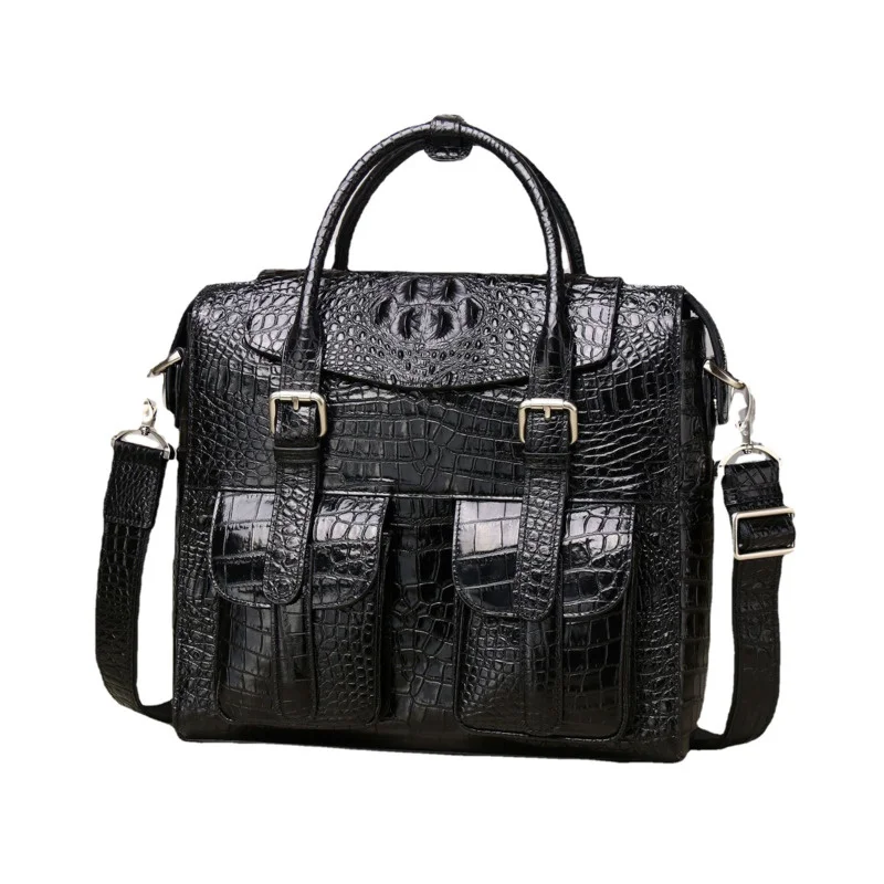 New Men's Luxury Business Briefcase High Quality Single Shoulder Bags Genuine Laptop Bag Leather Large Capacity Fashion Handbag