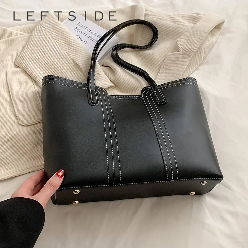 

LEFTSIDE, большая сумка через плечо из искусственной кожи для женщин, весна 2023, модные трендовые дизайнерские женские сумки, сумки-тоут