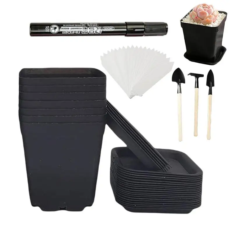 

Nursery Pots 10Pcs Seedling Container Pots With 25 Plant Labels 3 Pcs Mini Seedling Tools Seedling Planting Pots With Drainage