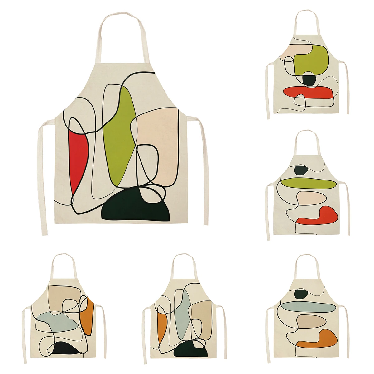 Хлопковый льняной фартук без рукавов