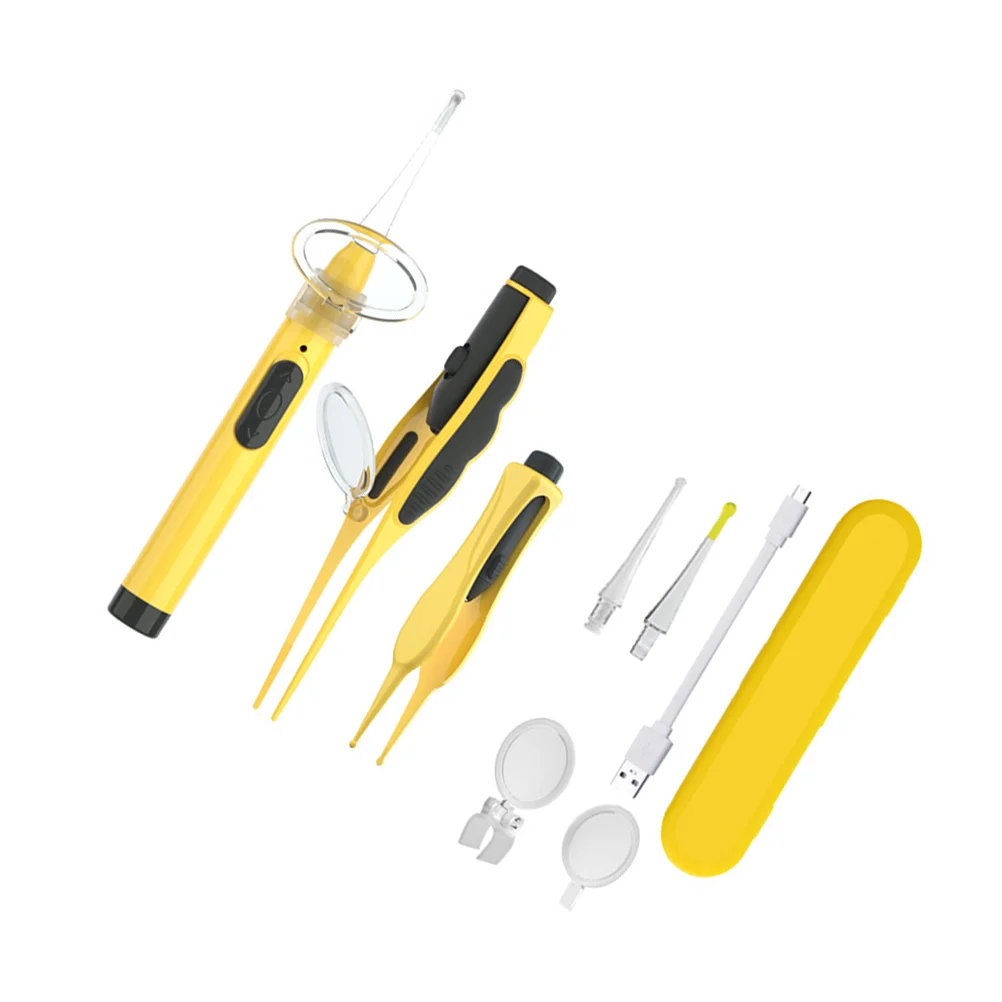 

1 Set Ear Excavator Magnifier Earwax Cleaner Spoon Magnifier for Home (Yellow)
