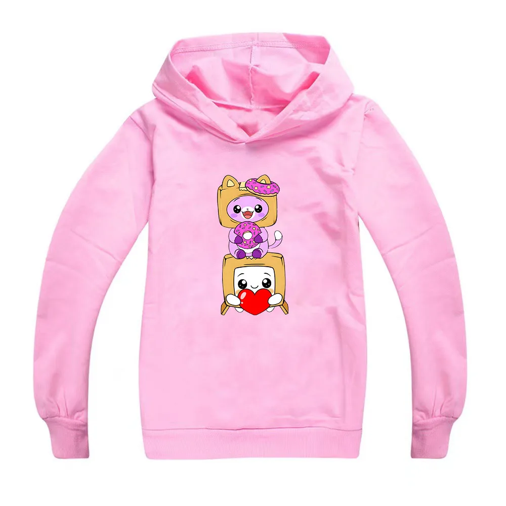 Kids Clothes Lankybox Hoodie Long Sleeve Casual Boys Sweatshirts Cartoon Tops Harajuku Unisex Hoodies Unisex Girls Sudadera Thin