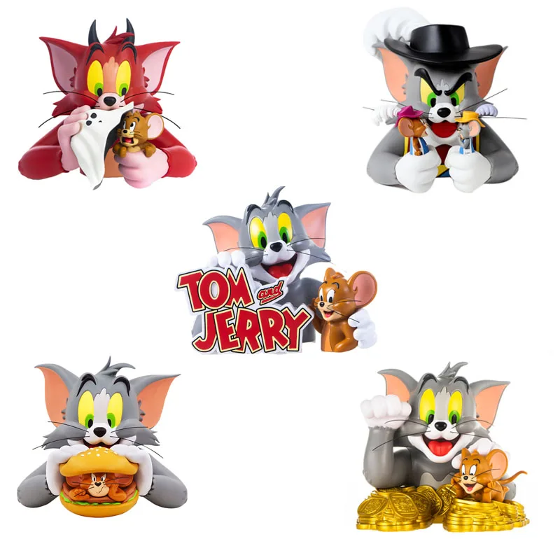 

Tom and Jerry Anime Toys A Half-bust Cartoon Toys Doll Cute Action Toy Figures Collectible Kids Gifts Home Fashion Ornaments