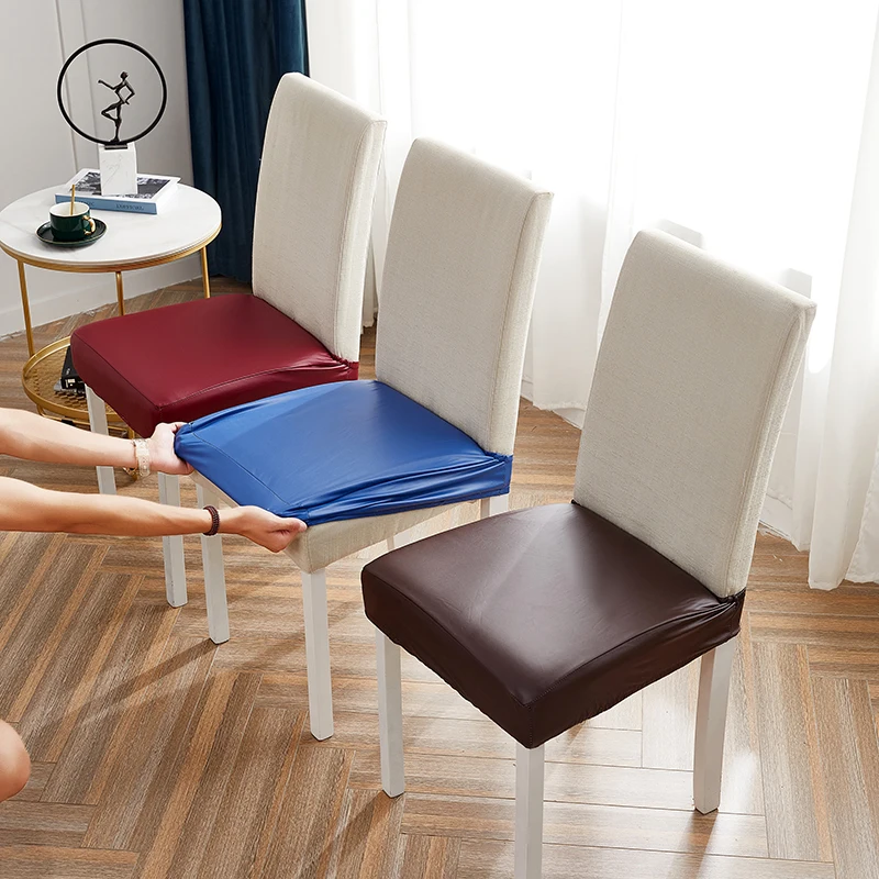 Home Textile Waterproof Dining Room Chair Seat Cover Removable PU Leather Washable Cushion For Banquet |