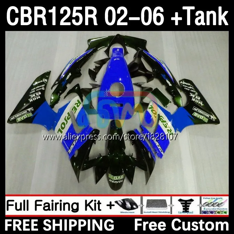 

+ Бак для HONDA CBR-125R CBR125RR CBR 125 125R 44No.53 синий запас CBR125R 02 03 04 05 06 125CC 2002 2003 2004 2005 2006 обтекатель