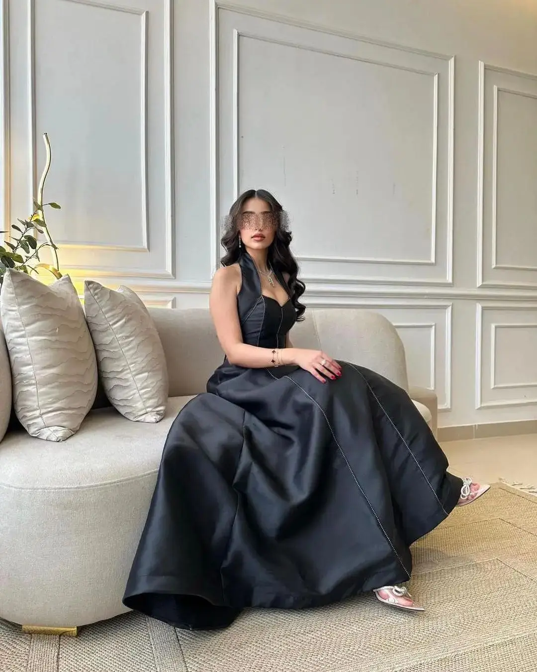 

Halter Vinatge Patchwork Formal Evening Gown Sleeveless Trumpet فساتين سهرة Floor Length Elegant Prom Dresses Party Women