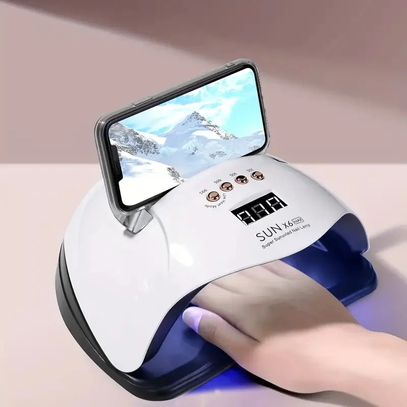

66LEDs Powerful UV LED Nail Lamp 220W UV Nail Polish Light with Phone Holder Professional Nail Gel Polish Dryer Curing Lamp