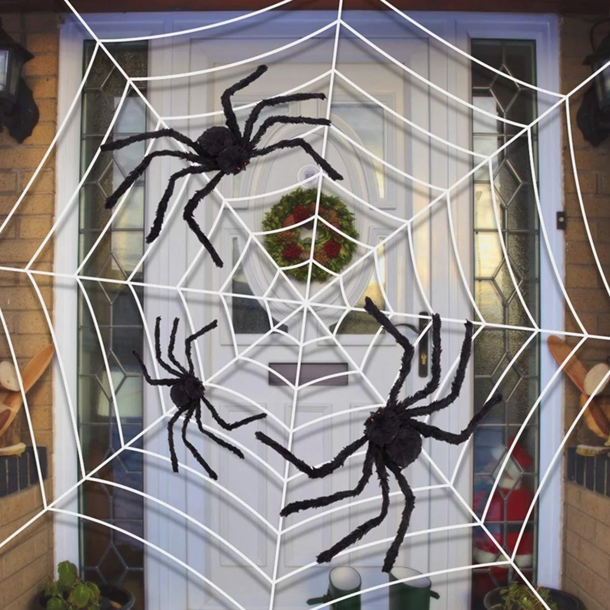 

Halloween Spider Web Props Decal Outdoor Decor Decoration Home Simulated Garden Toys