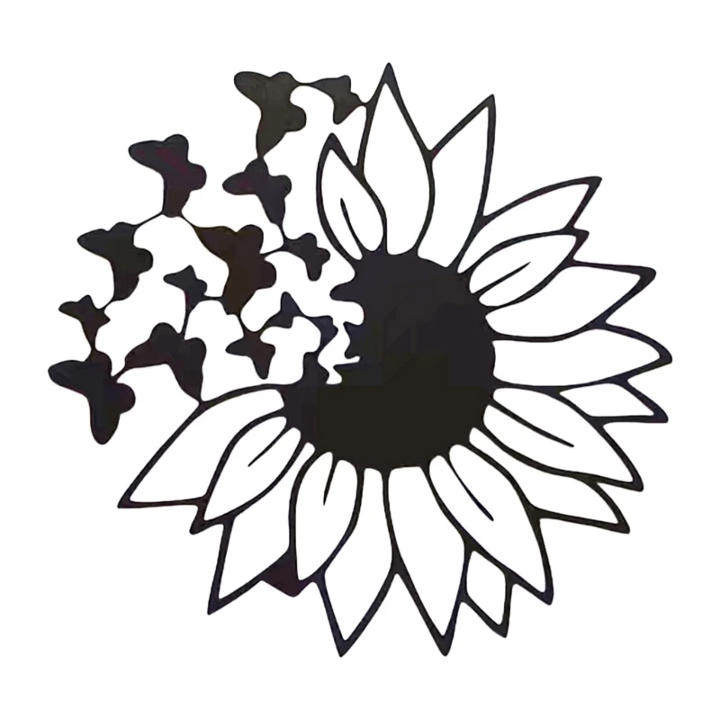 

Metal Flowers Wall Decor Butterfly Wall Art Outdoor Farmhouse Flowers Sculpture Drop shipping