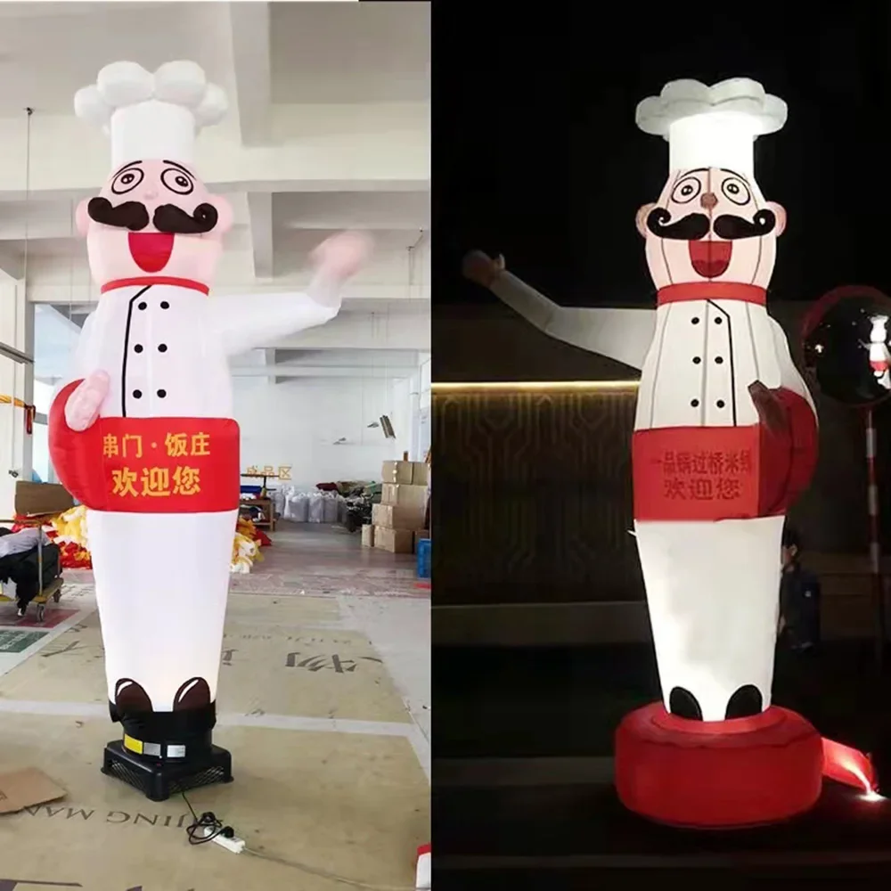 Воздушная танцевальная звезда реклама надувной шеф-повар небесные танцоры огни