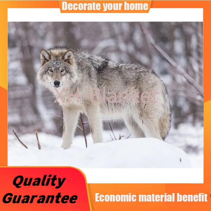 

Blanket Comfort Warmth Soft Plush Throw for Couch Wolf Snow Close Up Grassland throw blanket for sofa huggle blanket store