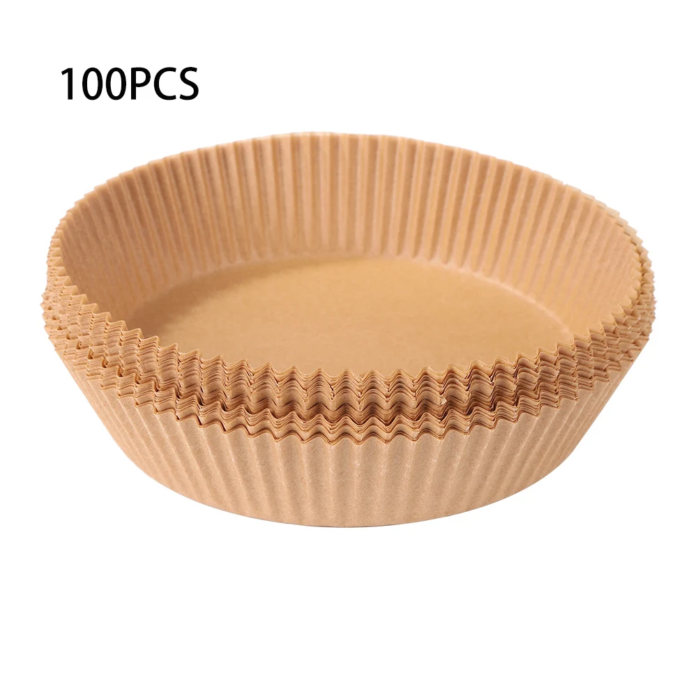 

100pcs Air Fryer Disposable Paper Liner Mat Wood Pulp Steamer Barbecue Oven Baking Cooking Oil Paper Mats Kitchen Accessories