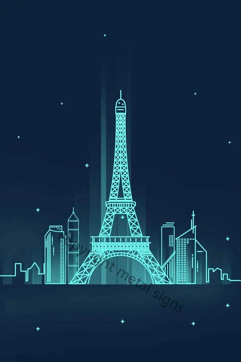 

Эйфелева башня в Париже неоновый настенный Декор Ретро винтажная металлическая вывеска жестяные пластины неоновая вывеска для мужчин пеще...
