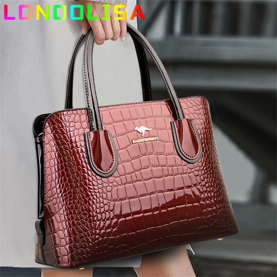 Crocodile Patent Leather Purse and Handbag Luxury Design Bags for Women 2022 New Female Shoulder Crossbody Small Bolsa Feminina