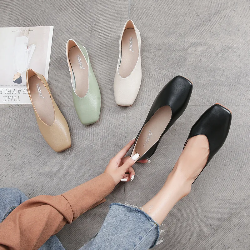 

Flat Shoes For Women 2020 Soft Leather Slip On Loafers Shallow Mouth Two Wear Mules Casual Ladies Moccasins Shoes Plus Size 43