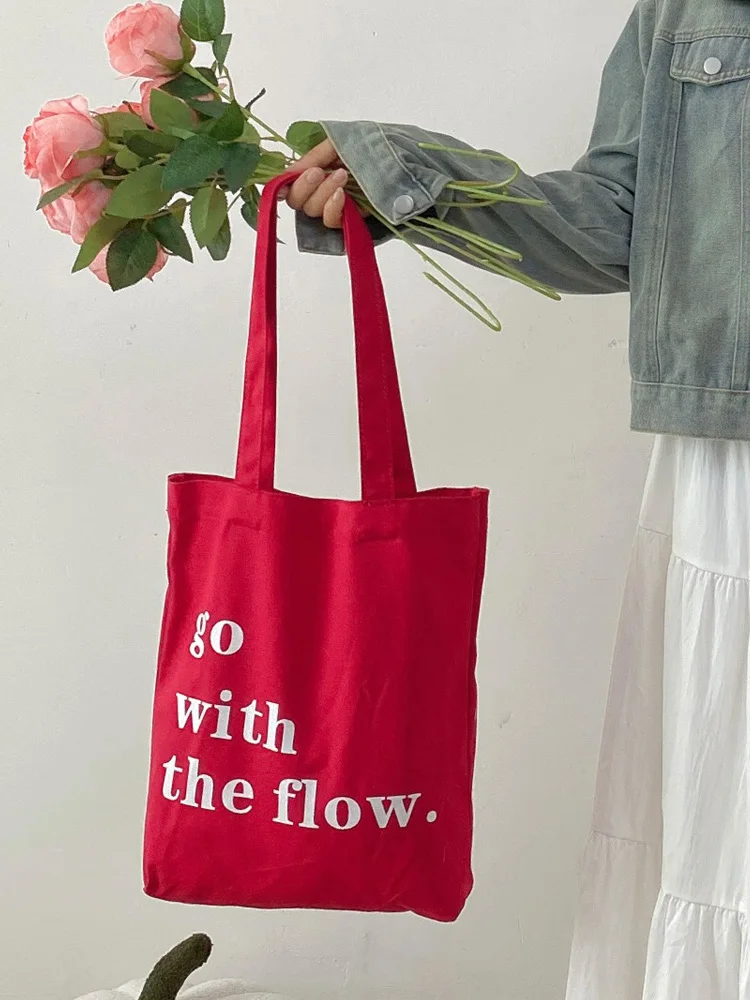  Дизайнерская модная холщовая сумка-тоут 2024 красная новая универсальная сумка на