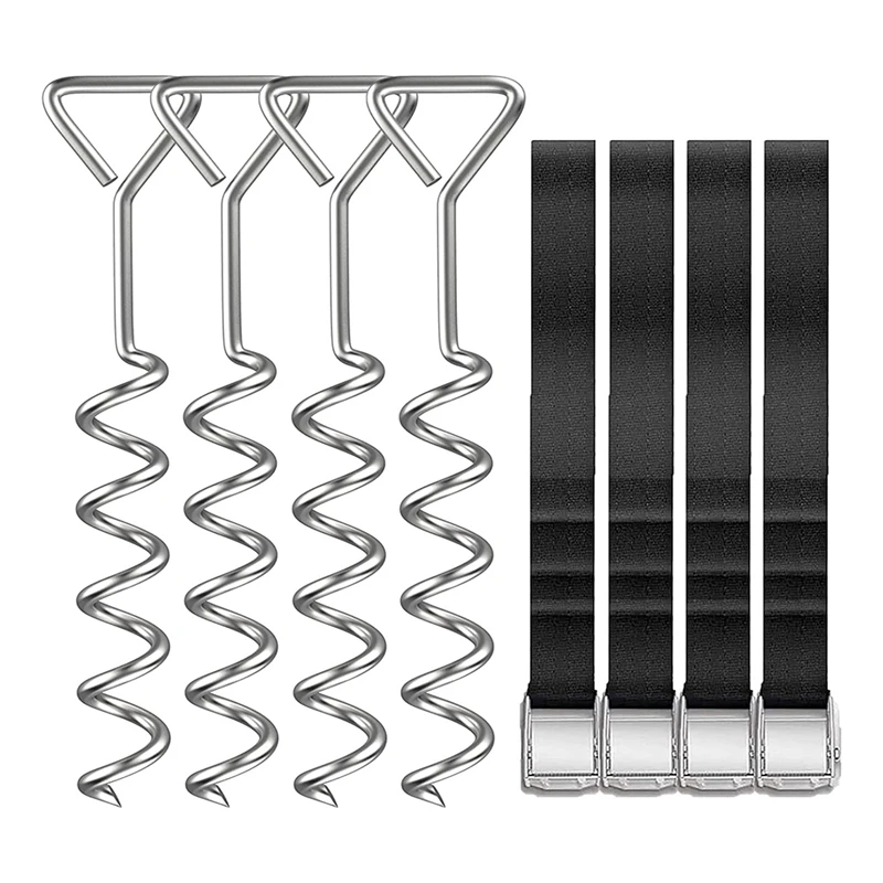 

Heavy Duty Trampoline Stakes Strong And Galvanized Steel Corkscrew High Wind Anchor Kit For Trampoline Camping Tents