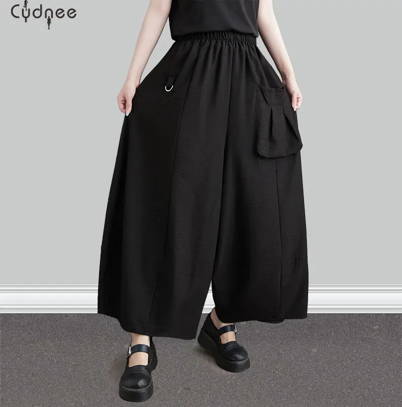 Женские мешковатые брюки повседневные свободные широкие эластичные капри с