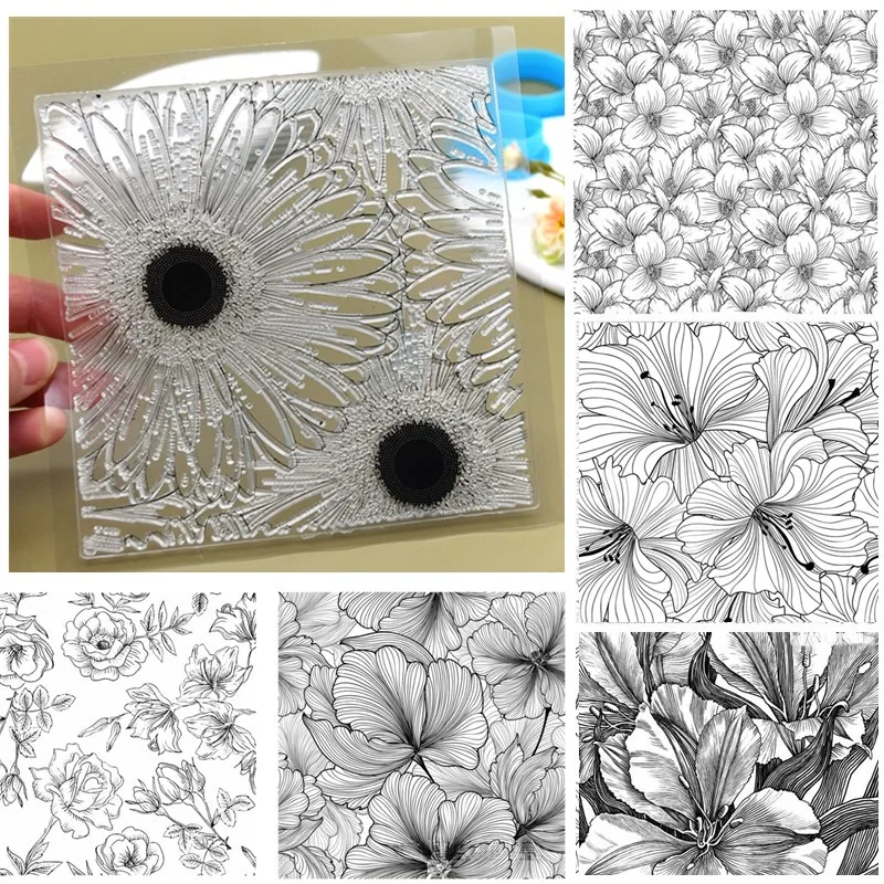 SNASAN Flower Polymer Clay Texture Stamp Sheets Mandala Pattern DIY Embossing Art Clay Pottery Tools Supplies Individual Design
