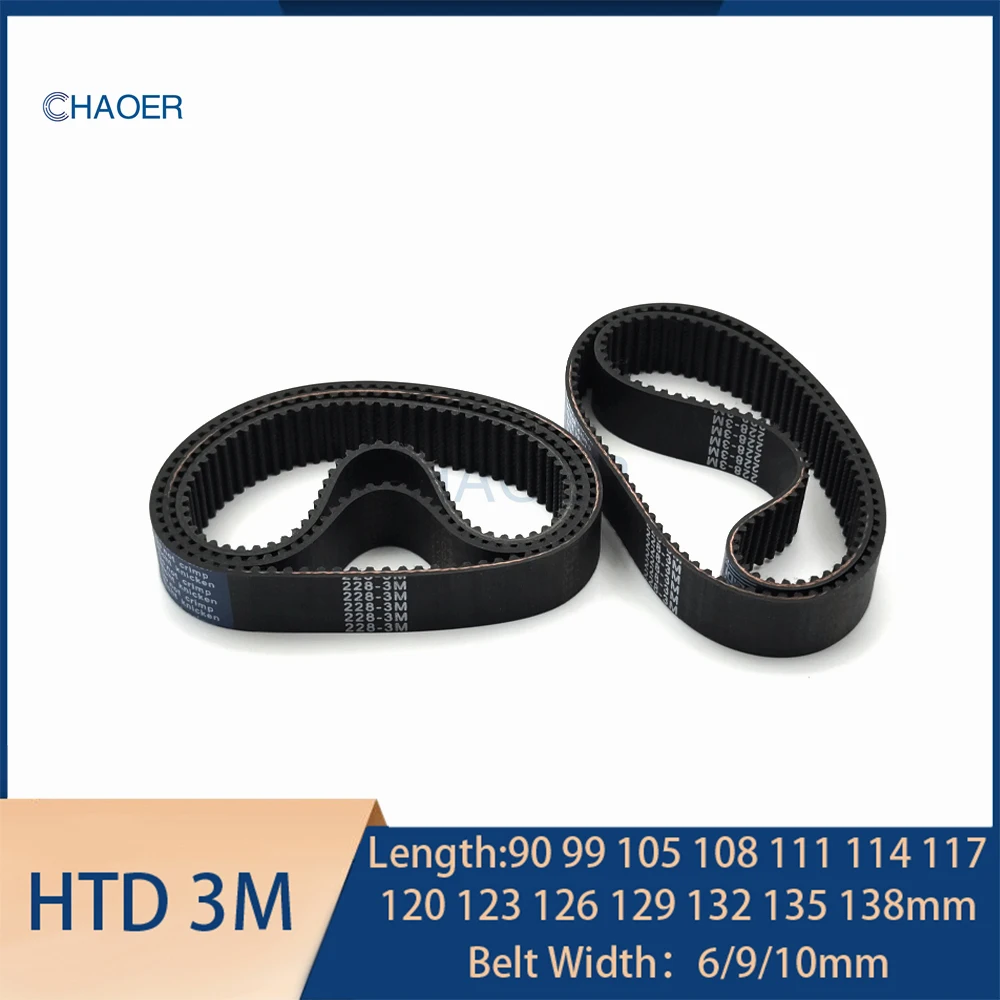 

HTD3M Rubber Timing Belt Length 90 99 105 108 111 114 117 120 123 126 129 132 135 138mm 3M Synchronous Belt 3M-111 3M-120 3M-135