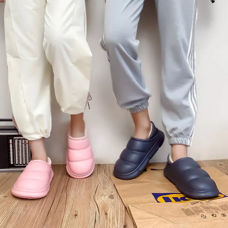 Winter Slippers Men Shoes Plush Home Slippers for Men Warm Couple Bread Shoes Comfortable Indoors Anti-slip Slipper Male Shoes