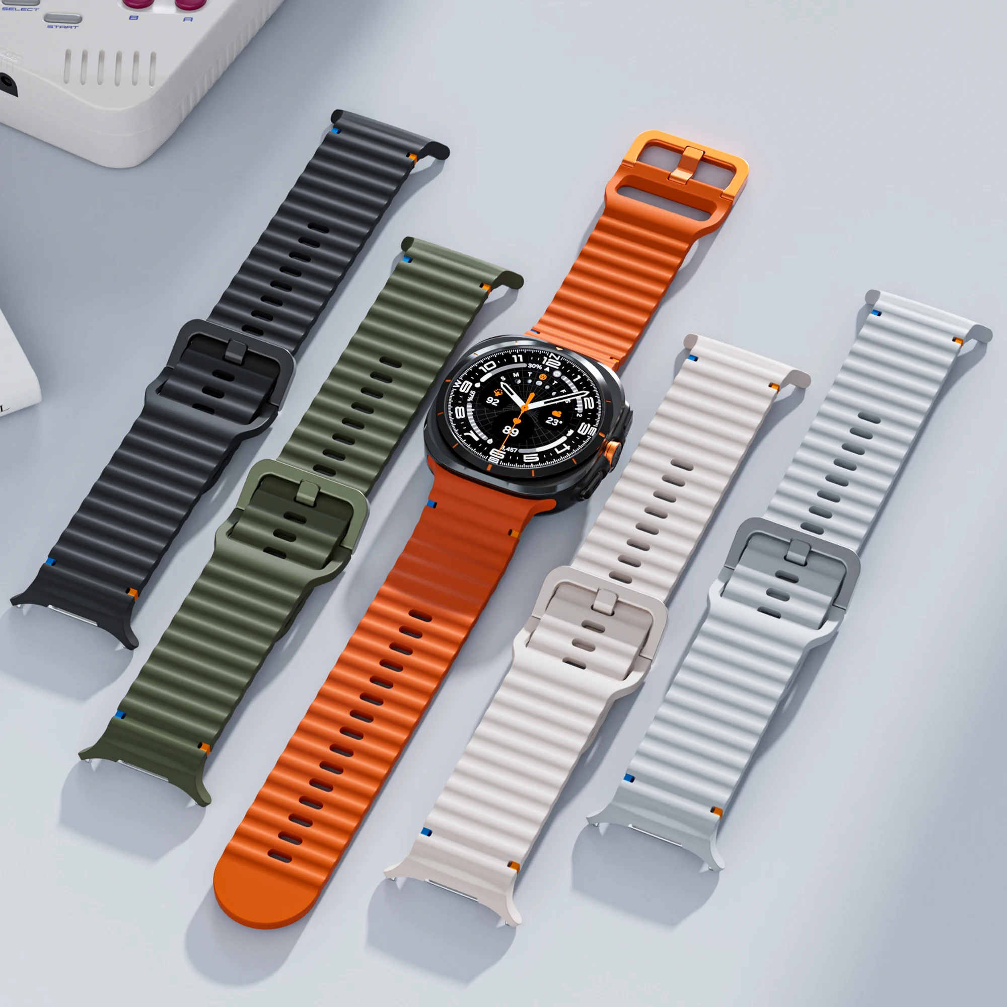 Оригинальный ремешок для Samsung Galaxy Watch ultra силиконовый браслет 47 мм 7 6/6 Classic/5 pro/4 44 40