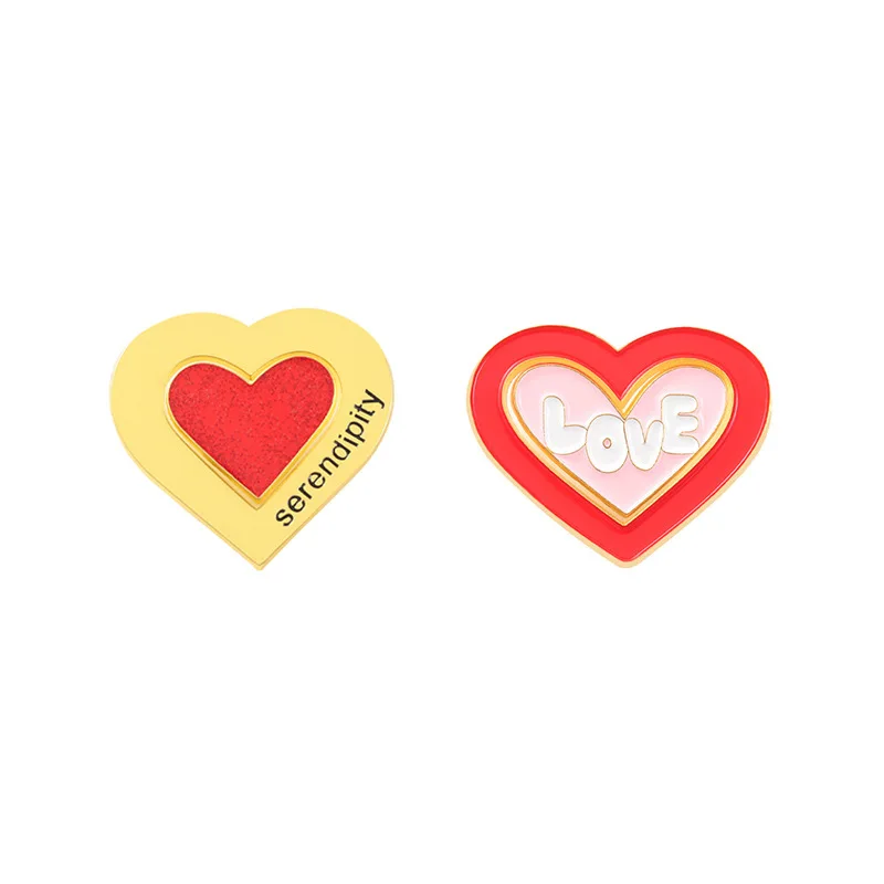 

Love Shape Alloy Brooch Ins Personality Trend Pink Love Letter Paint Badge Lapel Pins