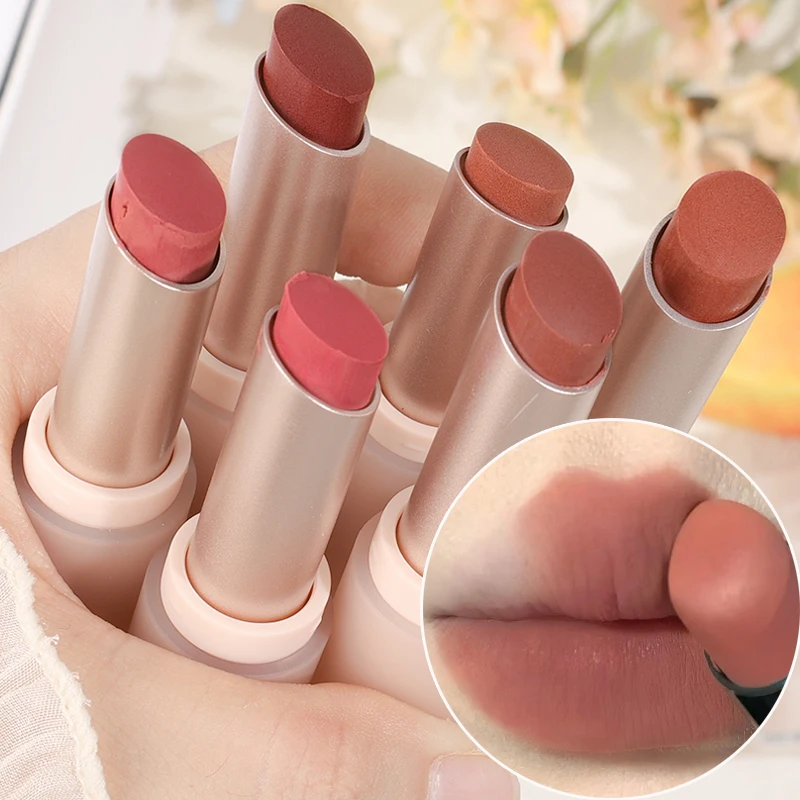

Matte Misty Lipstick 6 Colors Waterproof Non Sticky Cup Lip Stick Lasting Moisturizing Red Velvet Nude Lip Tint Makeup Cosmetics