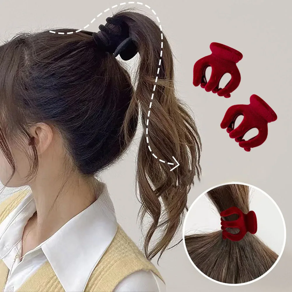

Корейский модный флокирующий зажим для волос фиксированный конский хвост артефакт головной убор для женщин аксессуары для волос для девоч...