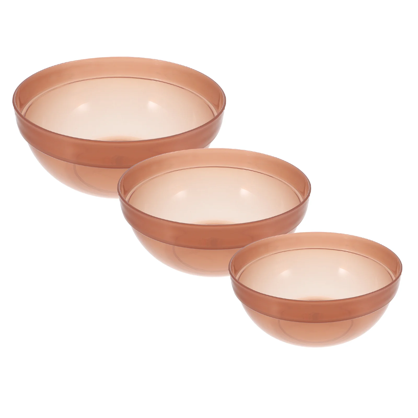 

3Pcs Bowl Kitchen Plastic Tableware Round Mixing Basin Prepared Food Container Salad Serving Bowl for Hotel Display Storage Home