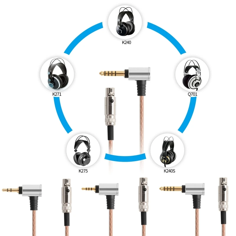 

1Pc Headphone Cable 3.5mm/2.5mm/4.4mm Headphone Wire Compatible with Q701 702 271 K241 K175 275 K181 K371 Headset