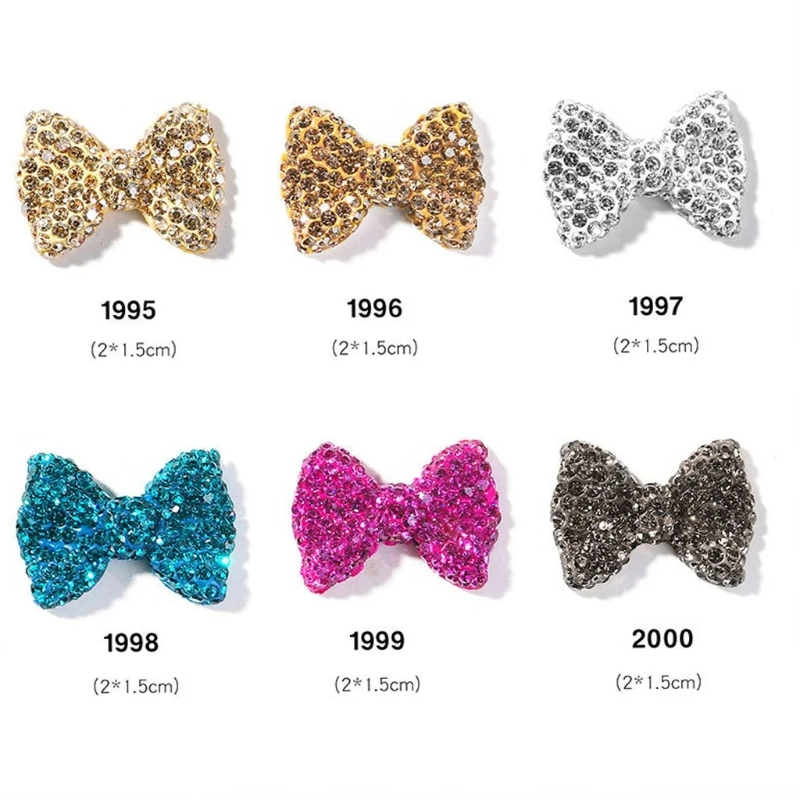 

3D Bow Nail Charms Bows Tie Design for rhinestone Alloy Nail Art Decor Bow Nails Art Decoration for Women Girls DIY Salon Craft
