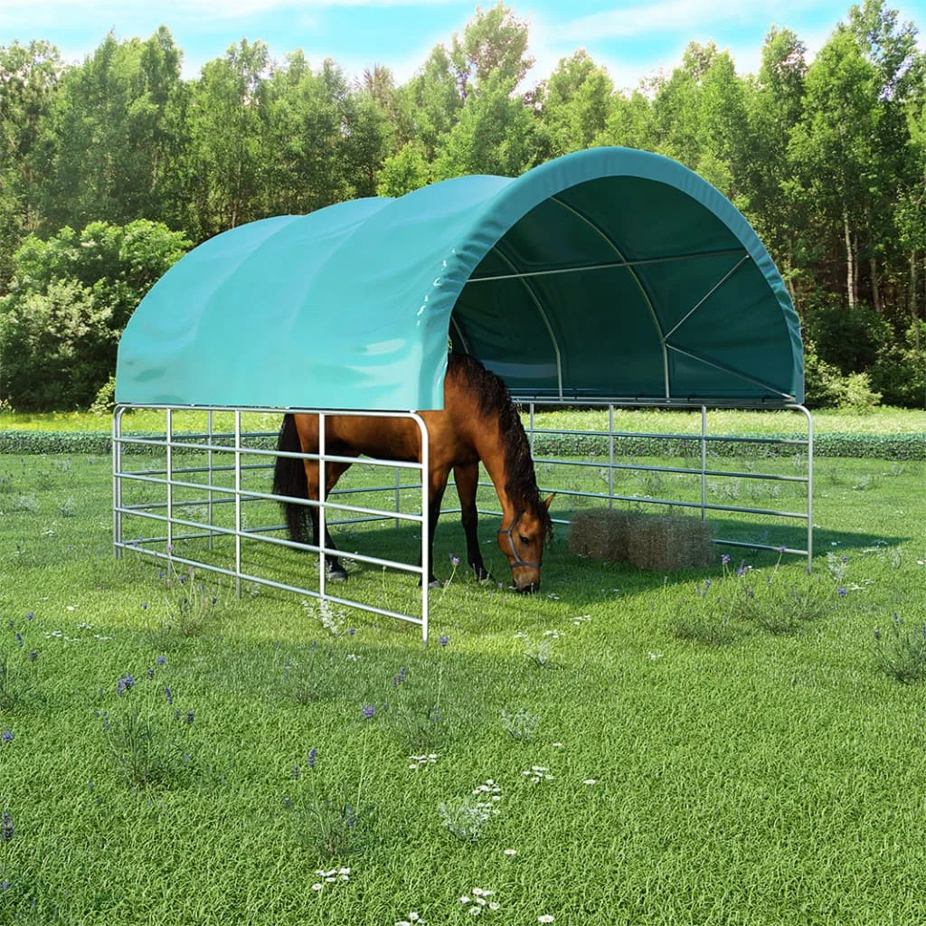

Livestock Tent, Garden Decoration, PVC 3.7x3.7 m Green