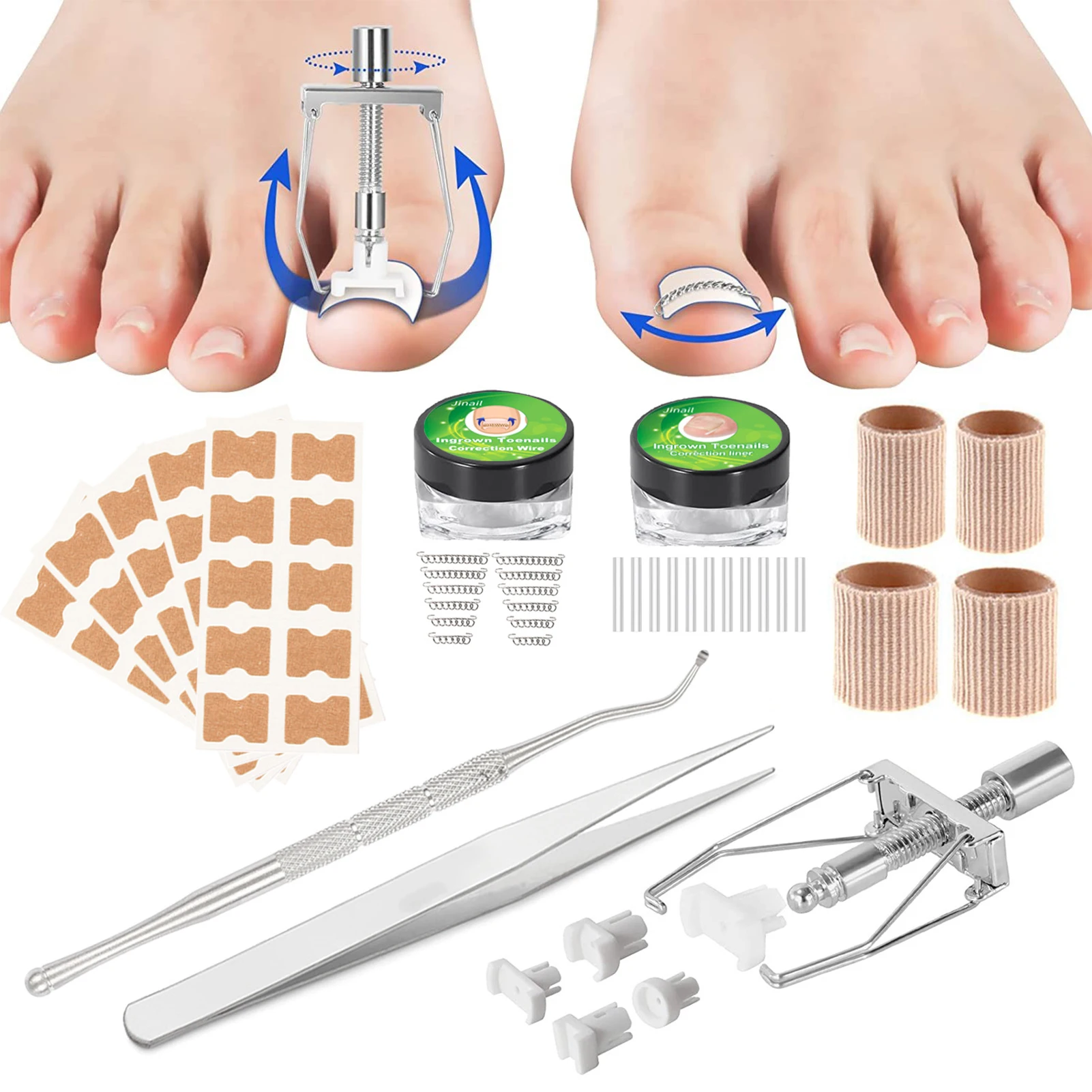 

Набор для домашнего удаления вросших ногтей, эргономичная Корректирующая лента, пилка для ногтей, пинцет для ухода за ногами, инструмент для педикюра и кутикулы