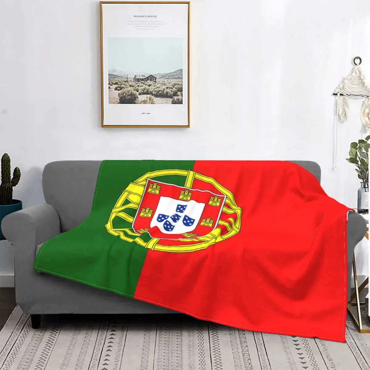 

The Portugal Flag Blanket Bedspread Ultra Soft Winter Quilt Sofa Bed Flannel Bedroom Couch Fluffy Decor