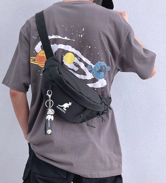 Kangol Men Women Fashion Crossbody Bag Shoulder Bags Stylish Waist Bag Female Waist Pack Travel Bag Mobile Phone Bag