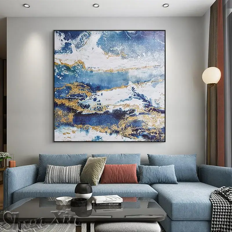 

100% Hand Made Abstract Gold Picture Southeast Asian Style Oil Painting On Canvas Wall Art For Living Room Home Decor Mural