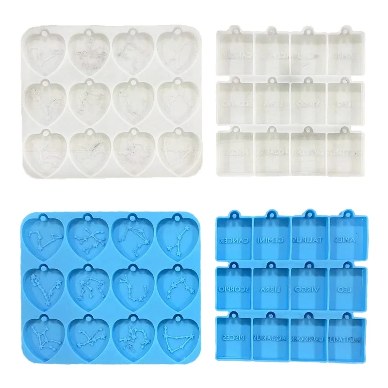 

Heart Square English Letter Earring Mold Jewelry Casting Mold Silicone Keychain Mold Pendant Craft Supplies for Women