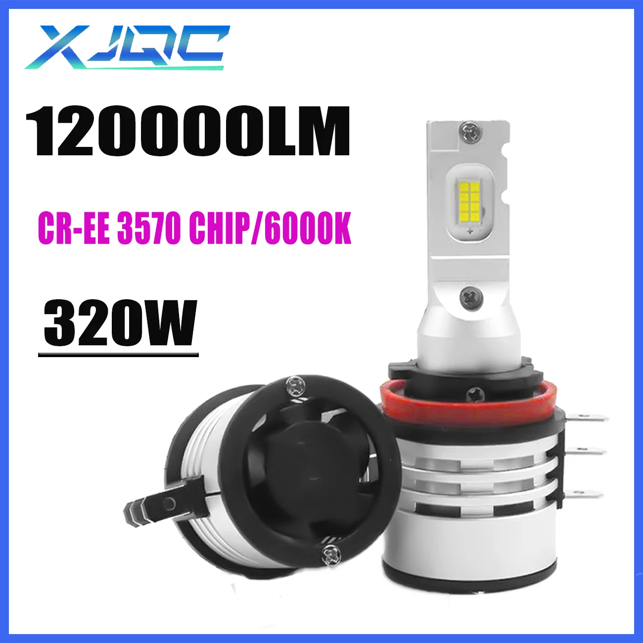 

XJQC CR-EE 3570 чип H15 120000LM 320W 6000K H1 H3 H4 высокомощная лампа для автомобильных фонарей 9005 9006 H11 H7 9012 880 9004 9007 H13