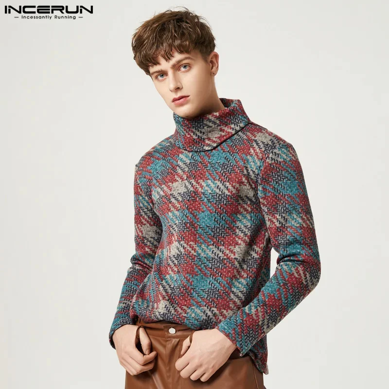 

2023 American Style Handsome New Men Autumn Winter Pullovers Fashion Casual Pile Neck Long Sleeve Pullover Sweater S-5XL