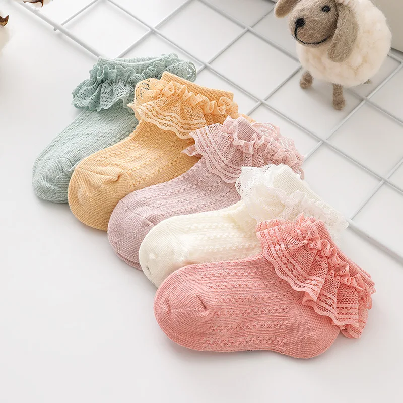 

Children Girls Ruffle Socks Princess Lace Socks for Kids Baby Newborn Infant Toddler Socks 0-12Y
