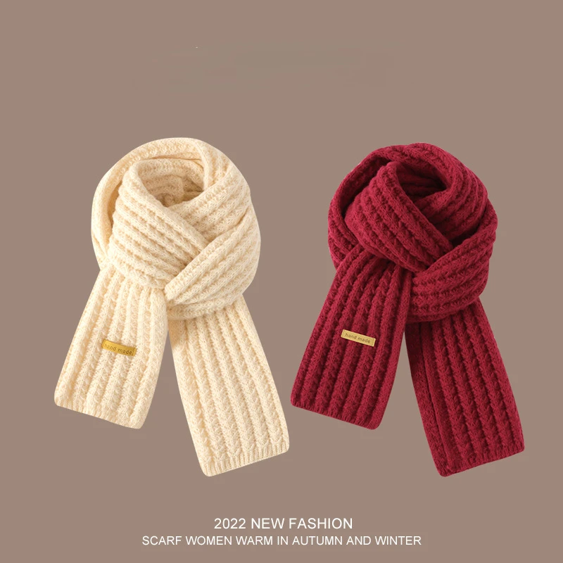 

Women's Scarf Winter New Solid Color High-Grade Thickened Thermal Knitting Shawl All-Matching Couple