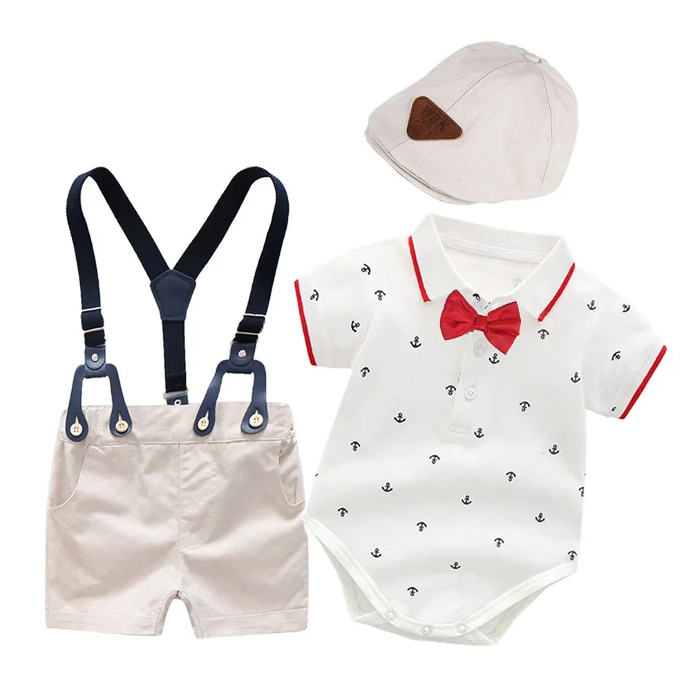 

Наряды для новорожденных мальчиков, одежда, галстук-бабочка, красивый детский хлопковый комбинезон с принтом для младенцев на день рождения + детская одежда