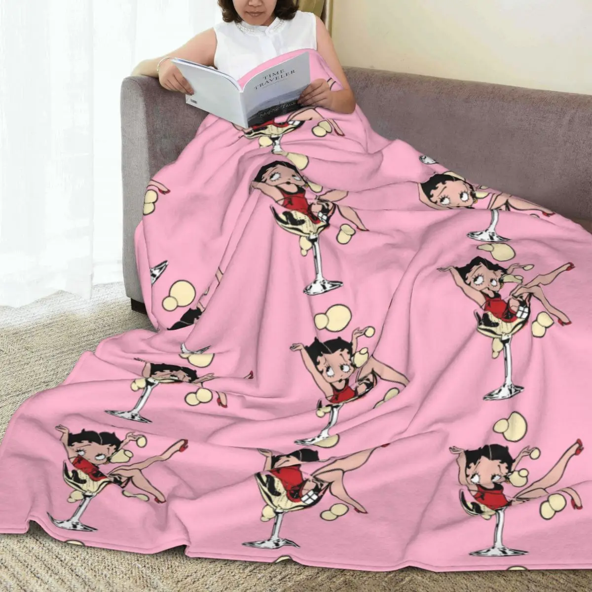 Шерстяные одеяла в стиле панк для девочек B-Betty Boops забавные с героями