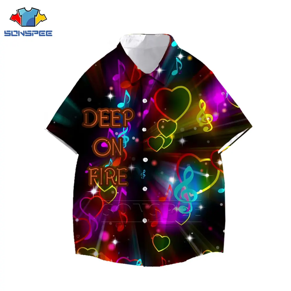 

Гавайская Повседневная рубашка на пуговицах, гавайская пляжная уличная одежда с короткими рукавами и 3D-принтом градиентных геометрических...