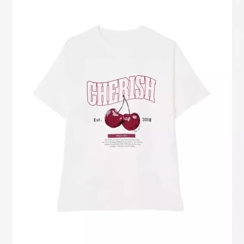 Женская летняя футболка с круглым вырезом и коротким рукавом